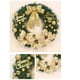 thumbnail image 5 of Corona navideña de 16 pulgadas con bolas, adornos de lazo, corona navideña, corona de flores Dorado, 5 of 7