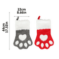 thumbnail image 5 of Pet Paw Huge Plush Christmas Stockings 2 Pack Xmas Decorations Fireplace Hanging Socks Family Holiday Dog Cat Gift Stockings 17.32inch(Grey & Red), 5 of 8
