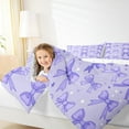 thumbnail image 4 of Manfei Girls Purple Ribbon Bedding Comforter Set, Dreamy Bowknot Bow-tie Twin Comforter Sets, Princess Cartoon Style Reversible Bedding Set, Microfiber Bedroom Decor, 2 Pieces, 4 of 8