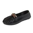 thumbnail image 2 of Crunowin Women's Round Toe Soft Sole Flat Shoes, Fashionable Casual Spring/Summer Versatile Style Solid Color Trendy Comfortable Footwear Black 9.5, 2 of 9