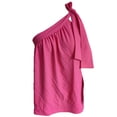 thumbnail image 1 of Blusa sin mangas con cordones y pliegues en el busto para mujer, color rosa, talla M Blusa de verano con lazo, 1 of 4