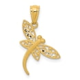 thumbnail image 1 of Pendentif Libellule en Or Jaune 14K avec Diamants en Satin, 1 of 2