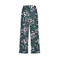 thumbnail image 5 of Nrmvnmi Womens Casual Linen Pants Straight Leg Drawstring Elastic High Waist Loose Floral Prints Comfy Trousers with Pockets Mothers Day Gifts For Her, 5 of 5
