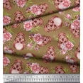 thumbnail image 2 of Soimoi Cotton Duck Fabric Skull & Begonia Floral Decor Fabric Printed Yard 42 Inch Wide, 2 of 3