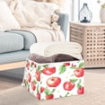 thumbnail image 3 of Yayeee Collapsible Cube Storage Bin with Lid Fabric Closet Decorative Basket with Handles, White Apple Pattern, 3 of 7