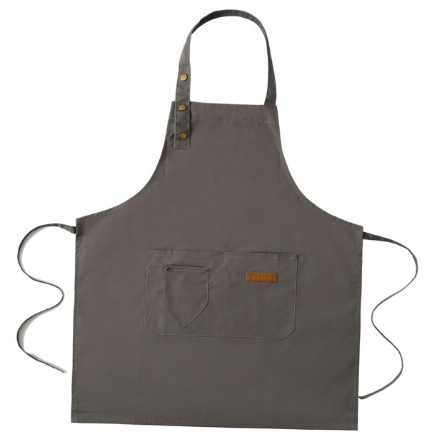 Delantal multifuncional, delantal de jardinería para carpintería, delantal de cocina con correa ajustable, delantal de trabajo para hornear cerámica, Gris