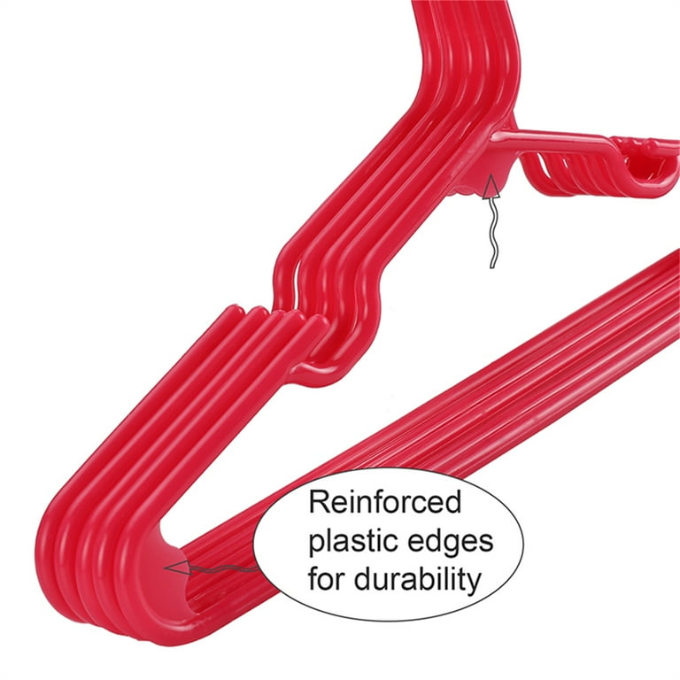 Kids Plastic Hangers Premium Quality! 8 Pack, Red or Blue