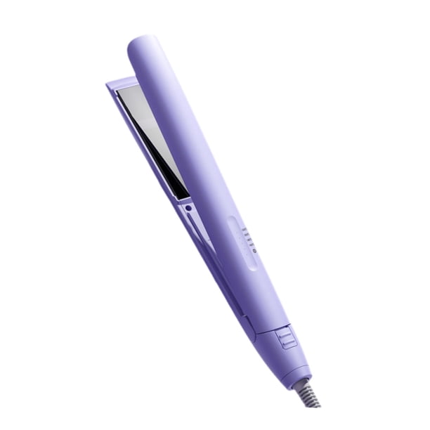 pelo 2 en 1, plancha alisadora y rizadora profesional de calentamiento rápido, portátil, ligera y adecuada para el cabello. Púrpura