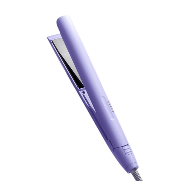 Plancha alisadora de pelo, rizador y pelo ligera para hombre, regalo ideal, calentamiento rápido, rizador profesional para hogar. Púrpura