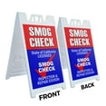 thumbnail image 2 of A-frame Sidewalk Smog Check 24" x 36" Double Sided A-Frame Sidewalk Sign, Includes 2 Installed Vinyl Decals | Foldable Portable White Signicade Sandwich Board Signs, 2 of 5