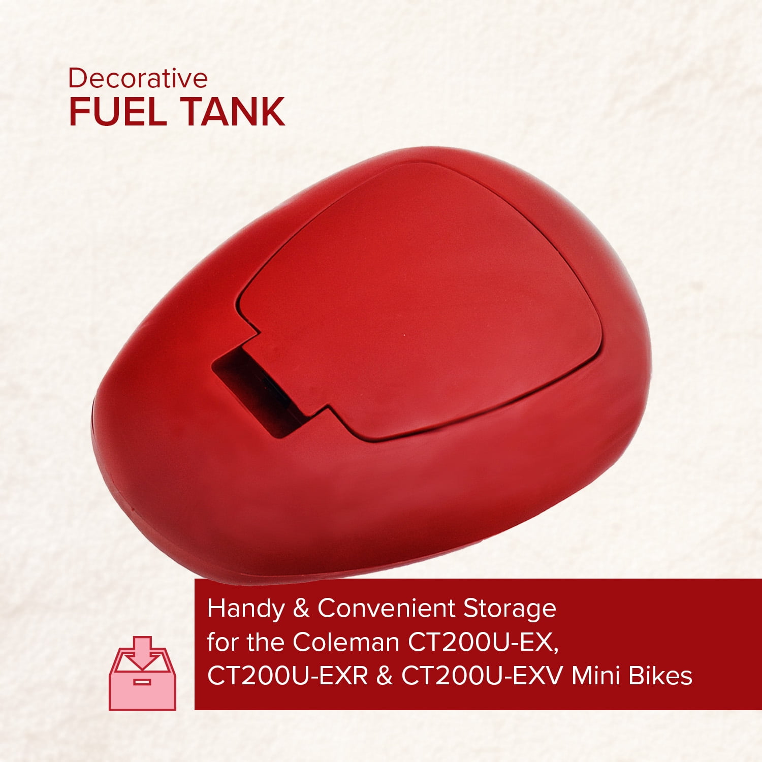 AlveyTech Decorative Fuel Tank for the Coleman CT200U-EX, CT200U-EXR and CT200U-EX V Mini Bike (Red)