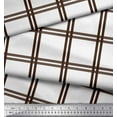 thumbnail image 3 of Soimoi Brown polyester Crepe Fabric Window Pane Check Print Fabric by the Yard 42 Inch Wide, 3 of 3