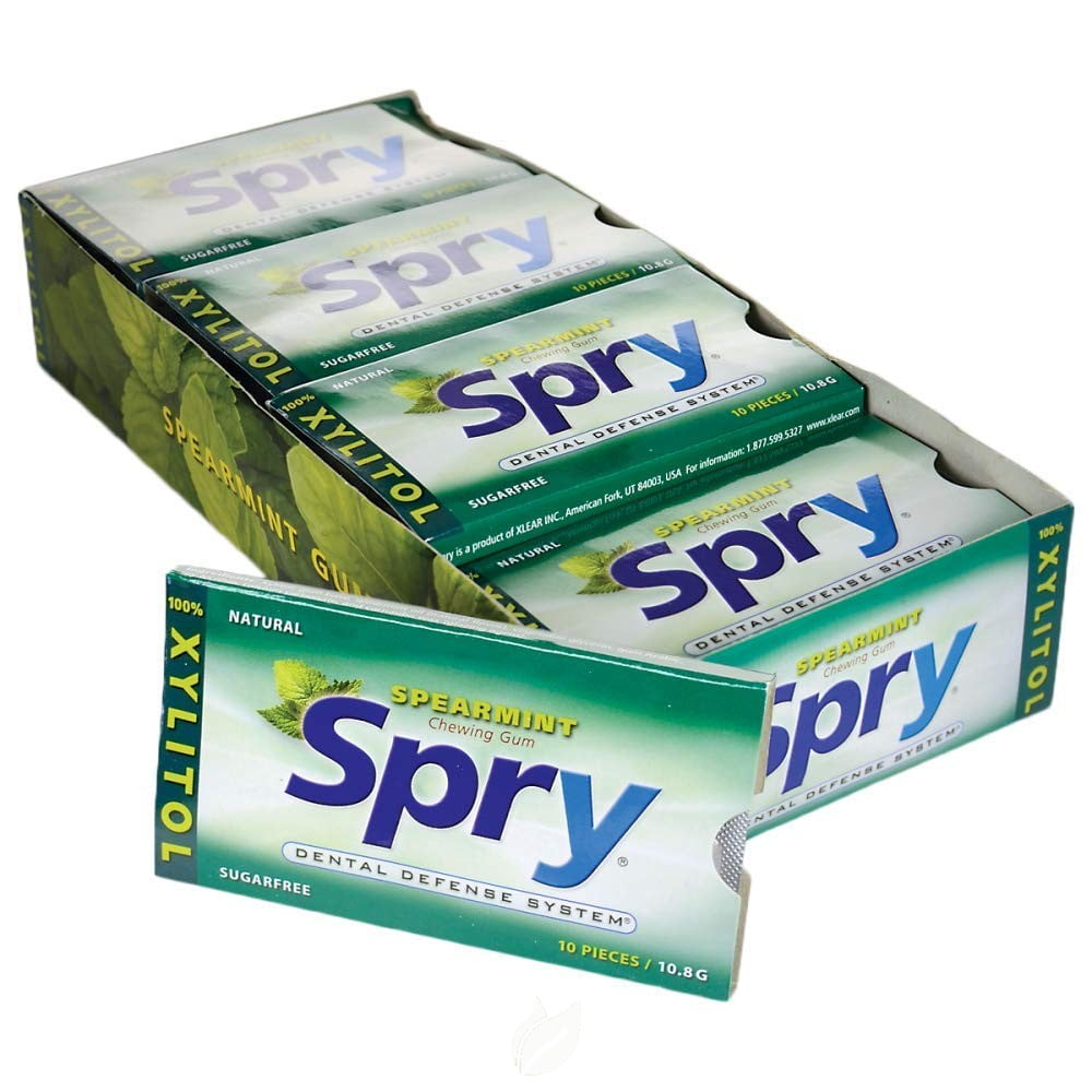 SPRY Spry Chewing Gum 100 Xylitol Sweetened Blister Pack Spearmint