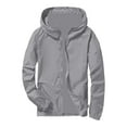 thumbnail image 3 of Windbreaker Jackets for Men Lightweight Reflective Zipper Outdoor Hiking Cycling Sport Hooded Coat Grey XXL, 3 of 4
