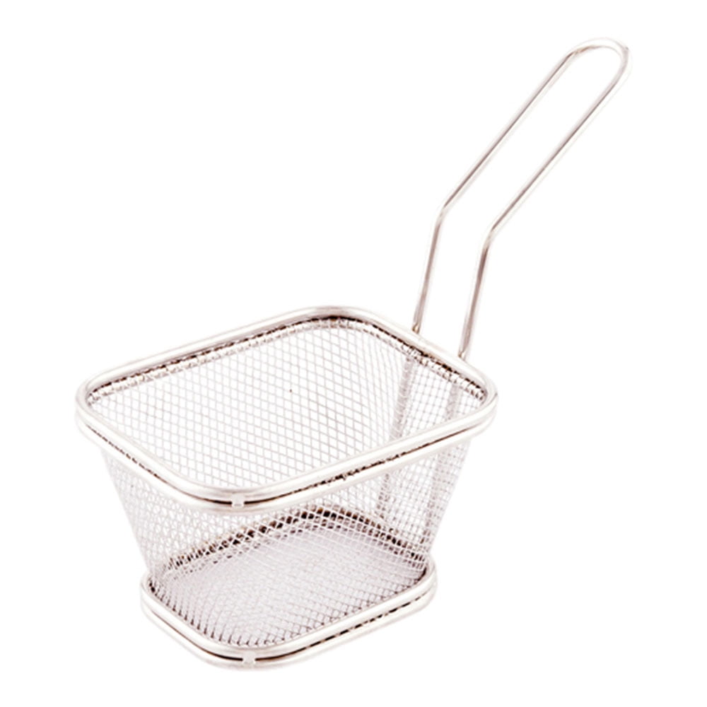 Frying Basket for Chips Stainless Steel Mini French Fries Basket Table Serving Cooking Tool for Home Restaurant 8 Pcs