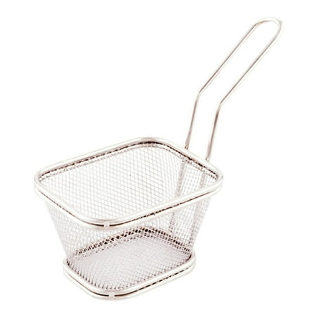 

Square Silver Stainless Steel Small Fryer Basket - 5 x 4 x 3 1/4 - 1 count box