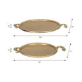 thumbnail image 4 of Trays for House and Coffee Table Decor - Round Metal Centerpiece Table Decorations with Snake Border Design - Organizer Accents Perfect as Trinket Trays, Jewelry or Bed Trays - Set of 2, 2" Gold, 4 of 9