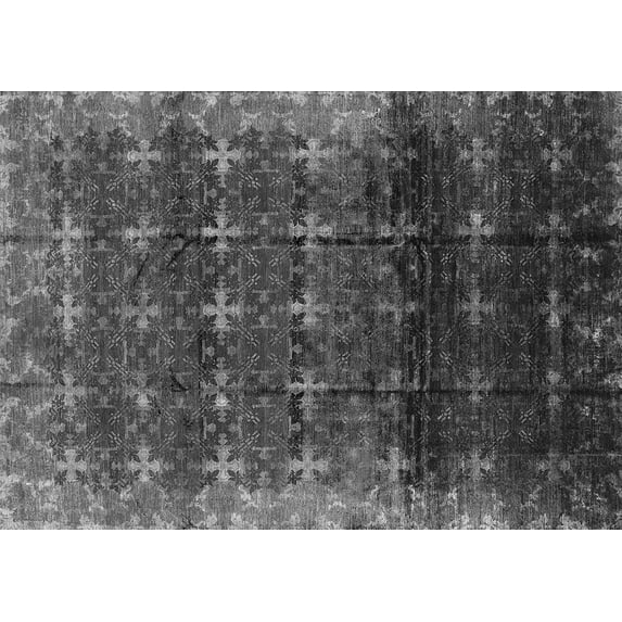 Ahgly Company Indoor Rectangle Oriental Gray Industrial Area Rugs, 7' x 10'