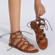 thumbnail image 2 of Sandals For Women Summer Flats Comfortable Cross Strap Gladiator Flat Shoes Casual Beach Sandals, 2 of 3