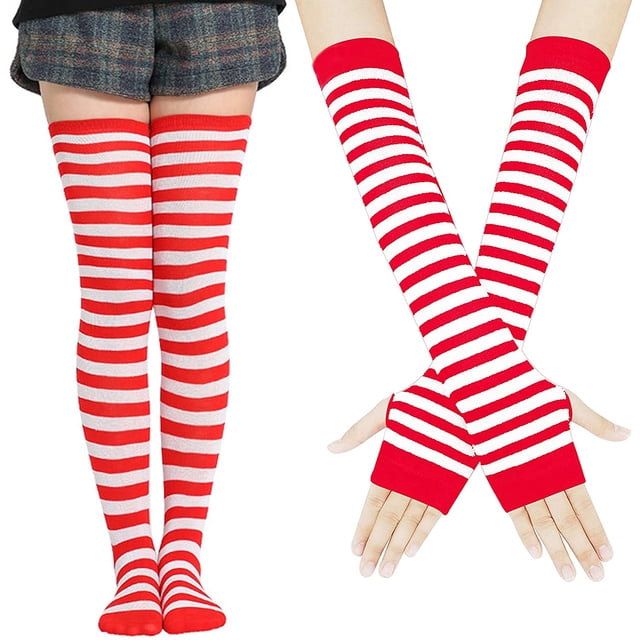 Gants Longs à Manches Courtes, Chaussettes Hautes, Punk Rock Gothique