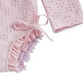 thumbnail image 4 of eczipvz Girls Swimwear Toddler Baby Girl Cute Rash Guard Floral Long Sleeve Zipper Swimsuits Summer Beach Bathing Suits(Pink,6-12 Months), 4 of 4