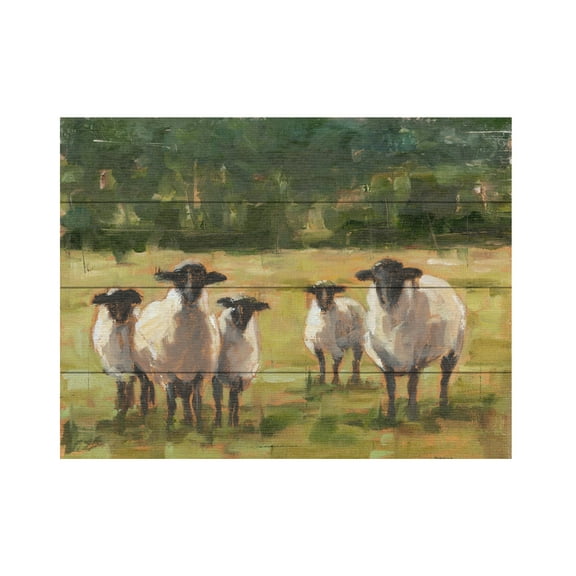 Ethan Harper 'Sheep Family I' Wood Slat Art 12x16