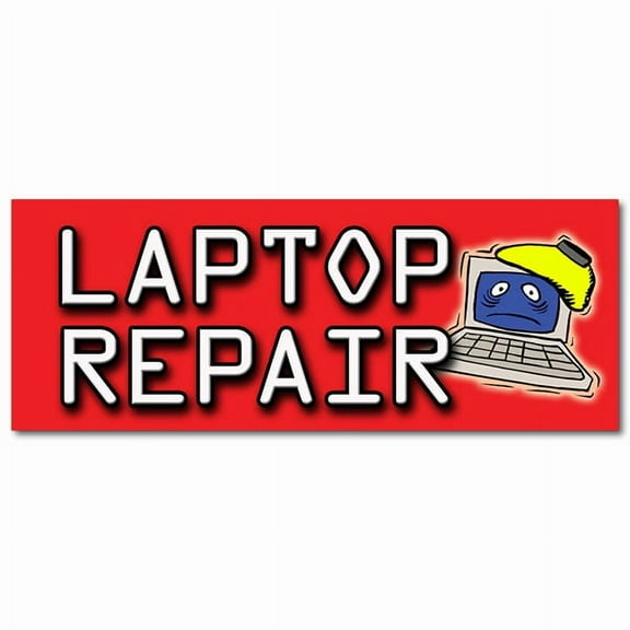 24" LAPTOP REPAIR DECAL sticker computers virus maintenance software install