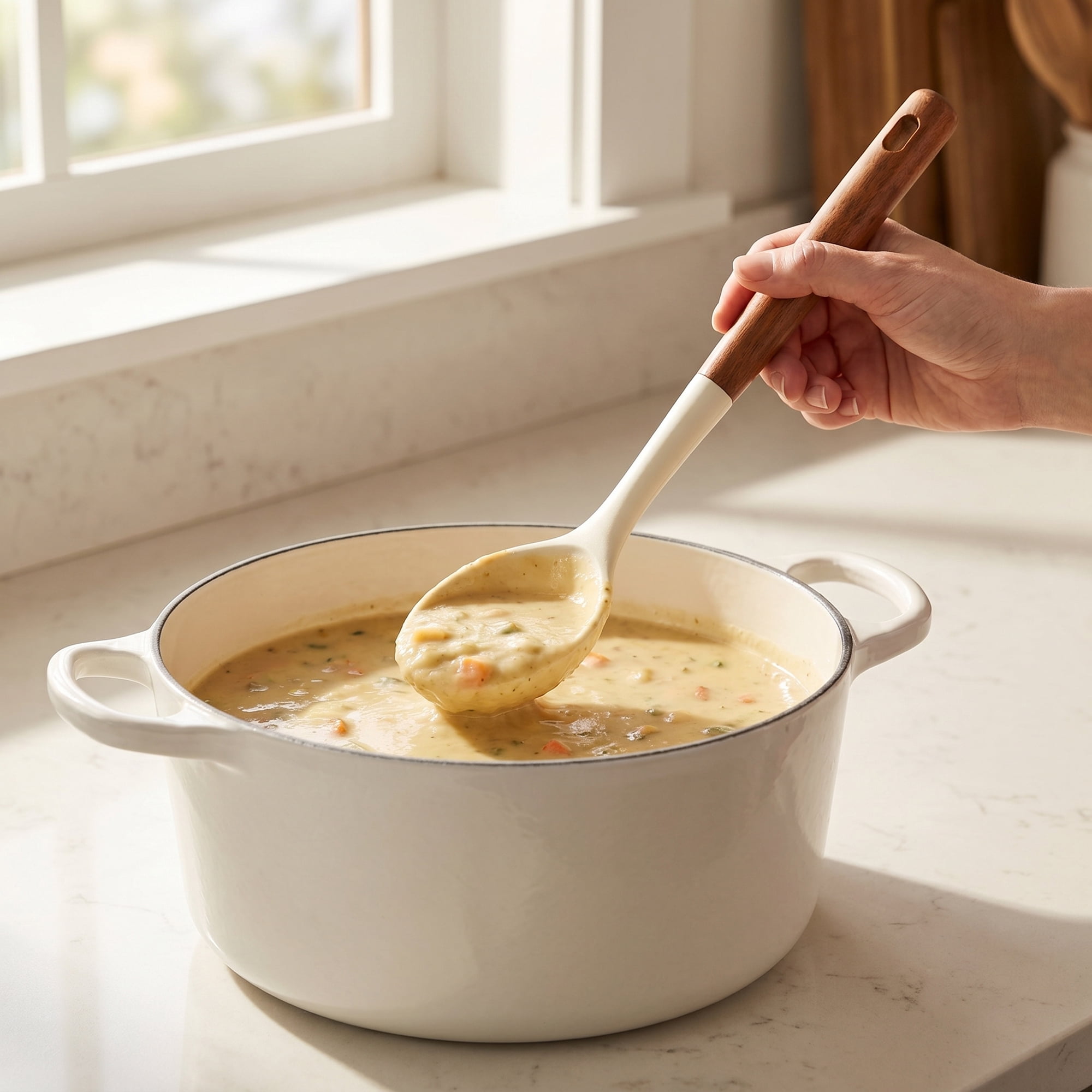 Unique Bargains Silicone Spoon Non Stick Pans Heat Resistant Handle White 13.8" x 2.7"
