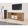 thumbnail image 3 of HomeRoots 528700 80 in. Solid Wood Cabinet Enclosed Storage Distressed TV Stand, Brown, 3 of 5