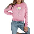 thumbnail image 1 of Camisa De Manga Larga Estampada Cuello Redondo Ajuste Casual Moda Elegante Mujer Camiseta para Citas Rosa XXL, 1 of 4