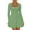 Mint Green, variant on Women's Fashion Long Sleeve,Women's Square Neck Pleated Hem Dress Solid Color Waist Cinched Long Sleeved Dress Black