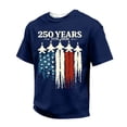 thumbnail image 2 of 250 Year Celebration Patriotic Shirts for Men Usa Flag Print Waffle Crew Neck Short Sleeve Tshirt Independence Day Muscle Classic Fit Daily Wear Beach Vacation Muscle Tops, Dark Blue, #01 Dark Blue, 2 of 4