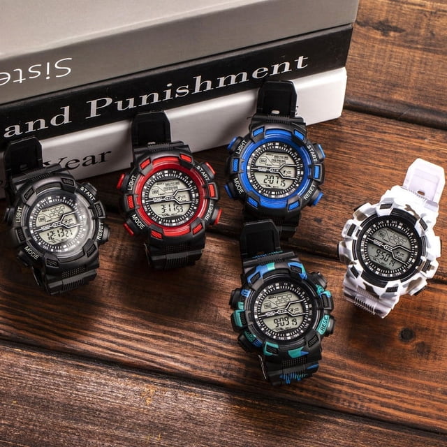 Reloj electrónico con calendario, despertador, luz nocturna, cronómetro, reloj para estudiantes para hombres