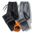 thumbnail image 2 of Pantalones casuales holgados y gruesos con forro polar para otoño e invierno para hombre, pantalones de lucha con doble cremallera, pantalones deportivos de fútbol, 2 of 5