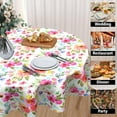 thumbnail image 6 of Spring Summer Floral Tablecloth Round 60 Inch Wildflower Leaf Butterfly Table Cloth Circular FlowersTable Cover Washable Wipeable Reusable Polyester Tabletop for Dining Kitchen Holiday Party Decor, 6 of 6