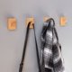 thumbnail image 5 of Pack de 2 ganchos de pared de madera para capas y sombreros, ganchos de pared sin agujeros - ganchos de pared cuadrados, 5 of 8