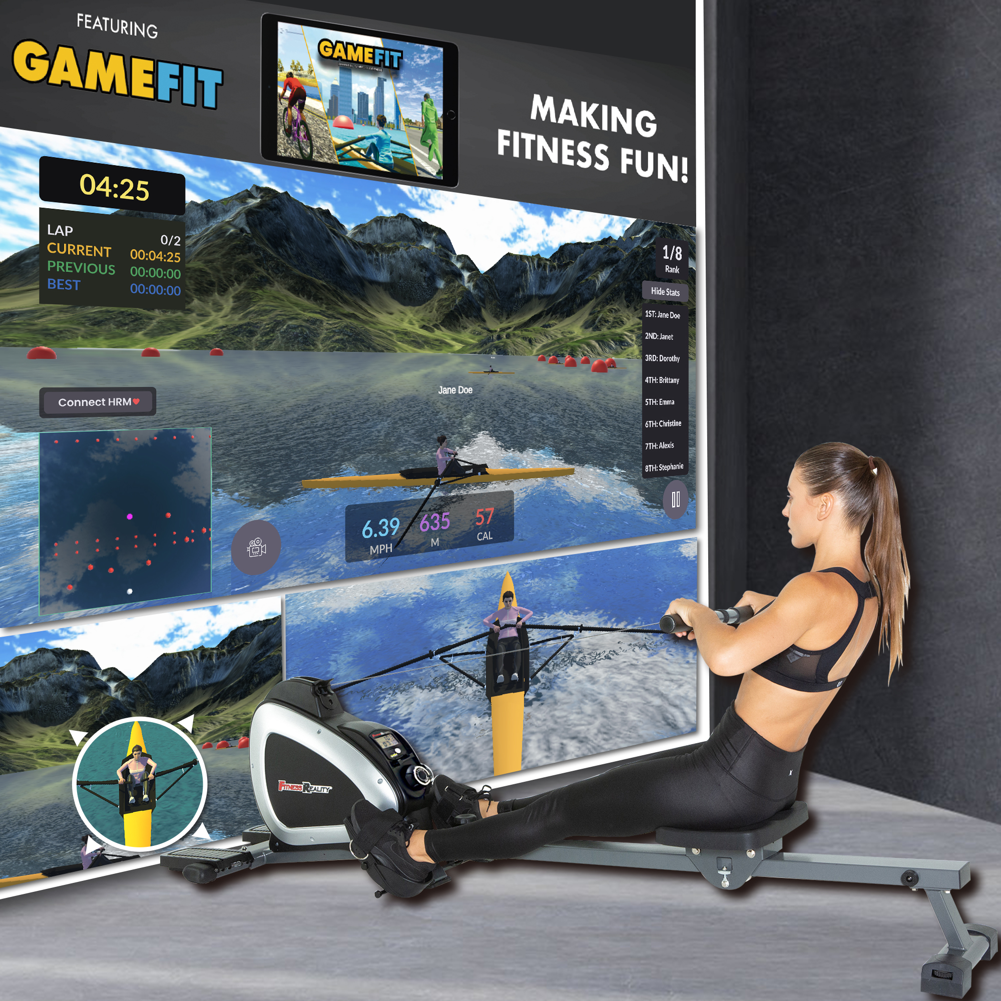 Fitness Reality 1000 PLUS Bluetooth Magnetic Rowing Machine Rower with Extended Optional Full Body Exercises and 14 Resistance Levels - image 3 of 12