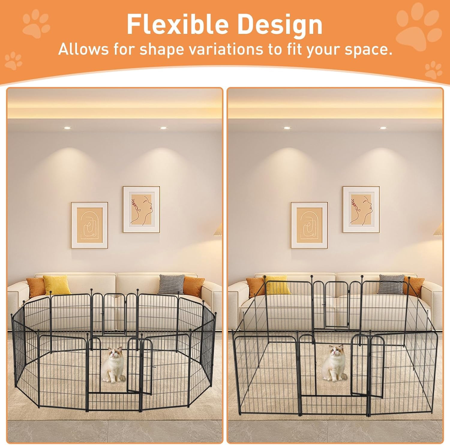 Dog Playpen 32 Inch Black Dog Fence for Small and Medium Dogs Indoor Outdoor Use Perfect Dog Pen for Camping Yard RV Garden Fence 12 Panels