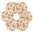 thumbnail image 2 of Haosy Set of 6 Drink Woven Coaster with Holder Heat Resistant Non-Slip Bar Coasters 4 Inches Butterfly with Flower, 2 of 7