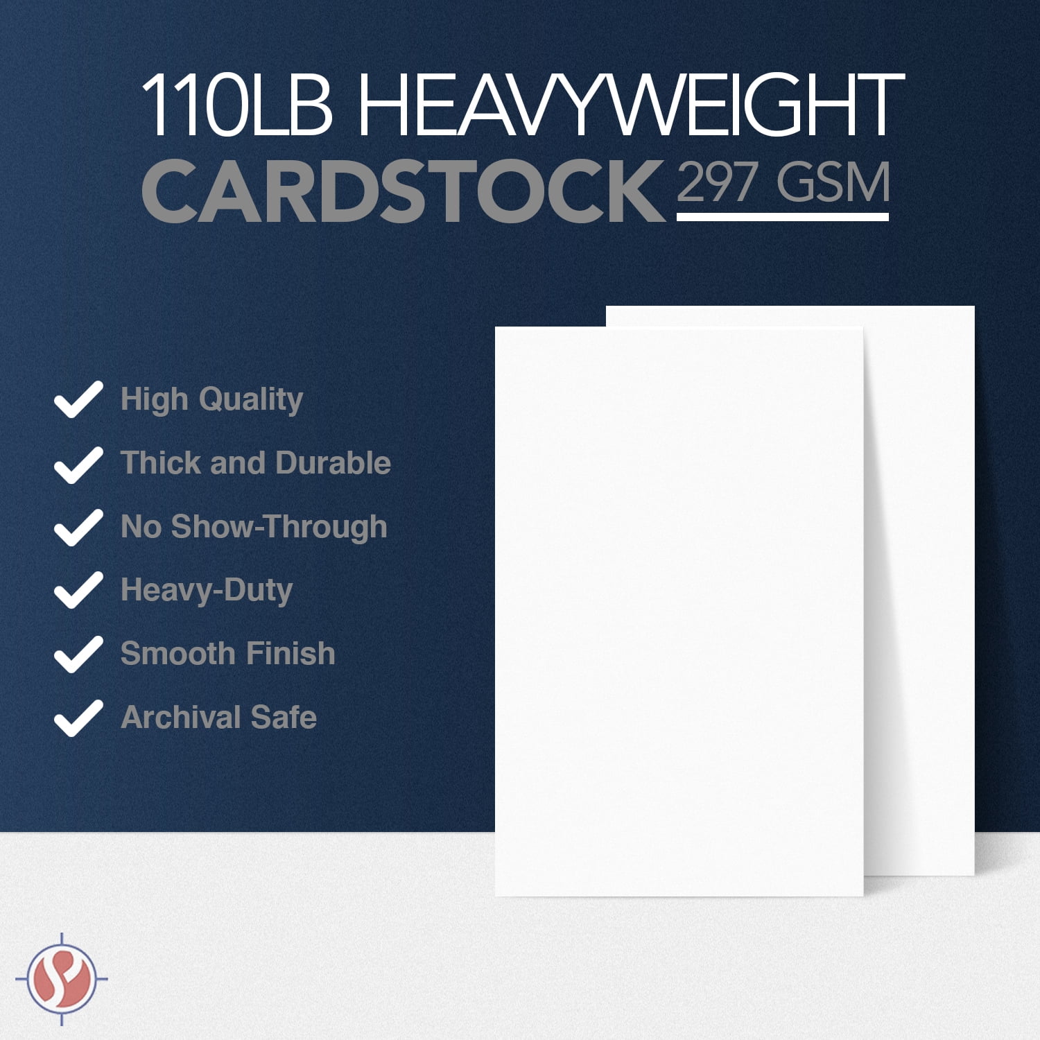 White Heavyweight Cover Stock | Extra Thick and Durable 110lb Cover (297 GSM) – Smooth Finish | For Arts and Crafts, Postcards, Posters | 11" x 17" Ledger Size | 50 per Pack