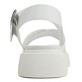 thumbnail image 2 of Soda Shoes Women Flat Platform Sandals Flatform Ankle Strap Criss-Cross Lug Sole CARTER-S White 6, 2 of 5