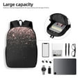 thumbnail image 4 of Disketp Rose Gold Glitter1 School Backpack, Lightweight Basic Middle School Bookbags 17 Inch Casual Daypack for Student College, Travel or Outdoor, 4 of 6