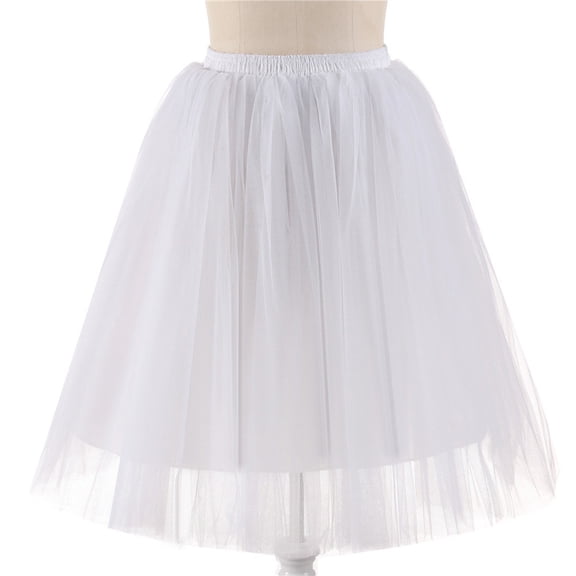 Telankuip Womens Pleated Knee Length Skirts Trendy Elastic High Waisted Adult Midi Tutu Dancing Skirt Casual Solid Color Lightweight Flowy 2025 Fashion Party Outfits White One Size