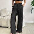 thumbnail image 4 of DHFJKG Metallic Pants For Women Glitter Drawstring Waist Loose Fit Wide Leg Trousers Summer Going Out Clothes Stylish Trousers, 4 of 7