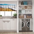 thumbnail image 3 of LALILO Kitchen Curtain Valance Waves Wash Golden Sand Rod Pocket Window Curtain 52"x 18" Set of 2, 3 of 7