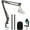 Mic Stand Black, variant on SUNMON PodMic Pop Filter Furry Cover - Mic Windscreen Wind Cover Customized for Rode PodMic Podcasting Microphone to Blocks Out Plosives(Gray)