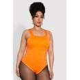 thumbnail image 2 of Womens Plus Size Trendy Seamless Square Neck Shelf Bra Bodysuit, 2 of 5