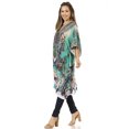 thumbnail image 3 of Sakkas Zeni Women's Short sleeve V-neck Summer Floral Print Caftan Dress Cover-up - 481 - One Size, 3 of 5