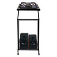 thumbnail image 3 of Dj Mixer Stand, 16U DJ Mixer Stand Adjustable Rack Mount Rolling Stage Cart Studio Music Show, Rack Mount DJ Mixer Stand Studio Equipment Adjustable Stage Cart w/Wheel Music Party, 3 of 7