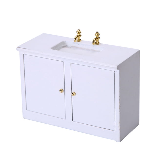 MasteelfCA 1Pc Small House Accessory Mini Washing Table Set Miniature Decoration (White)